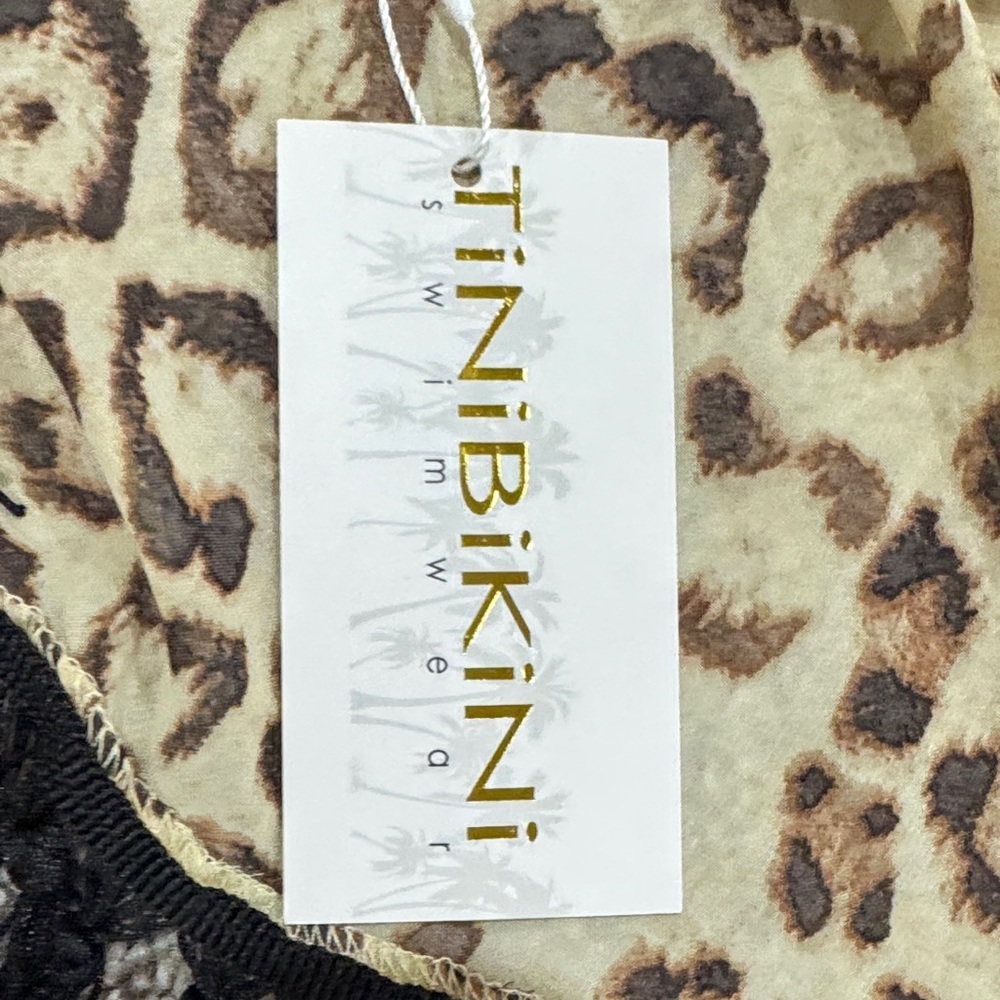 Leopard Print Fringe beach coverup- Black Fringe - Picture 3 of 4